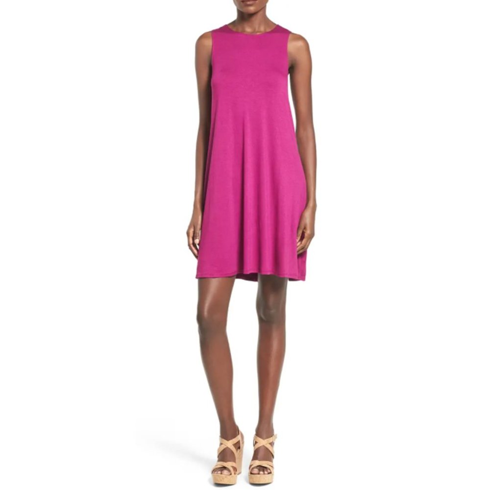 SOCIALITE High Neck Pocket Tank Dress Hot Pink XS